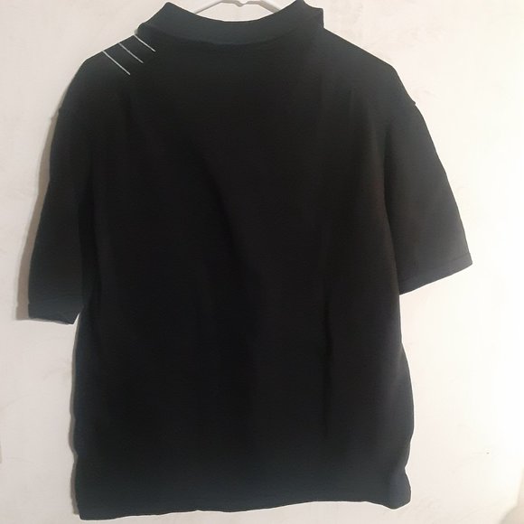 J Ferrar Men's Black Striped Polo Shirt in Size L - Picture 3 of 3
